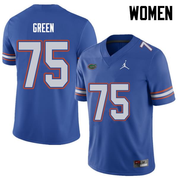 NCAA Florida Gators Chaz Green Women's #75 Jordan Brand Royal Stitched Authentic College Football Jersey FYI8064JB